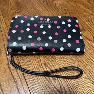 NWT Kate Spade Staci Phone Wallet Wristlet - Black Multi